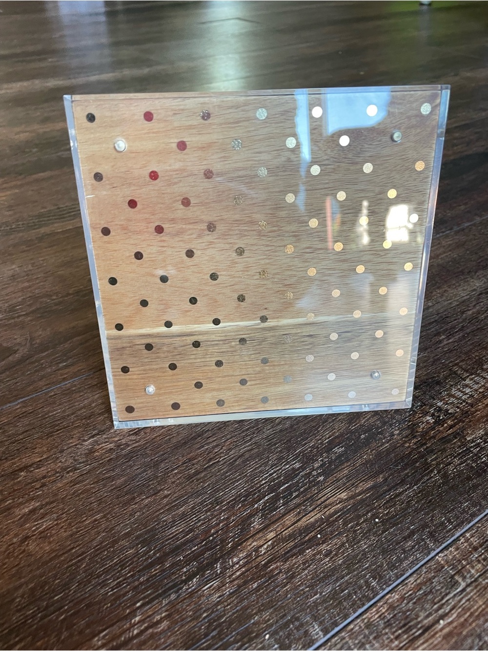 Kate Spade Clear Acrylic Square Frame with Metallic Gold Polka Dots